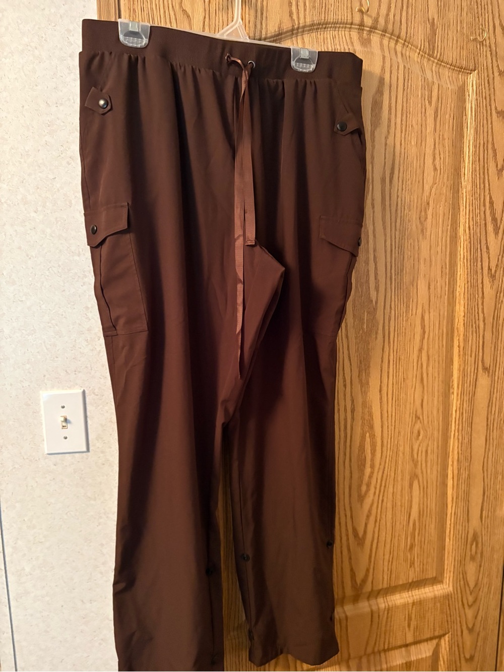 LuLaRoe Men's Dark Brown Cargo Pants with Drawstring Waist